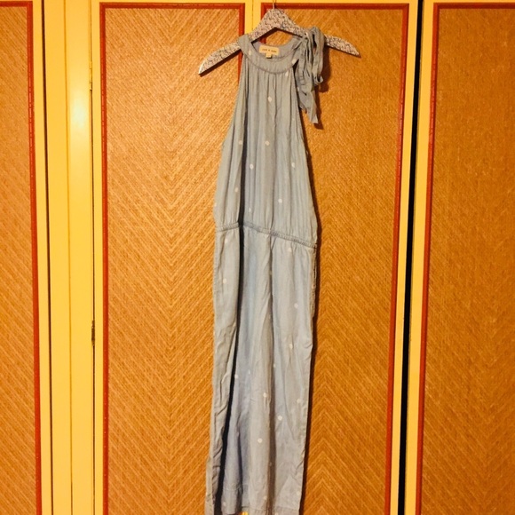 NWOT Cloth & Stone Chambray Polka Dot Jumpsuit - Picture 1 of 7